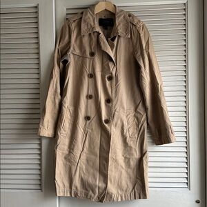 J. Crew Double-Breasted Camel Trench Coat
